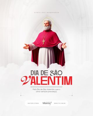 Dia de São Valentim 14 de Fevereiro Social Media PSD Editável