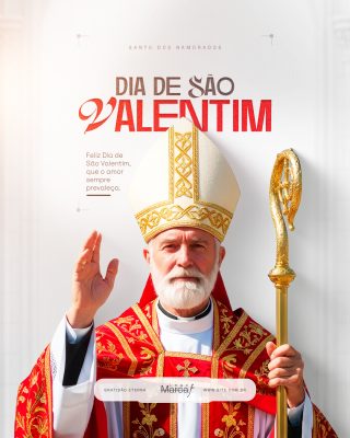 Dia de São Valentim 14 de Fevereiro Social Media PSD Editável