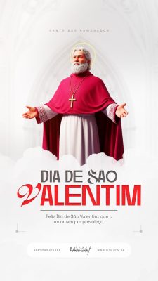 Dia de São Valentim 14 de Fevereiro Social Media PSD Editável