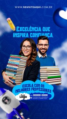 Educação Excelência Que Inspira Confiança Template PSD Editável