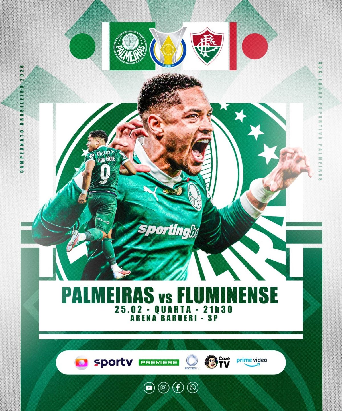 Futebol Palmeiras vs Fluminense Banner Campeonato Brasileiro PSD Editável