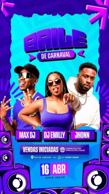 Baile de Carnaval 16 Abr - Vendas Iniciadas PSD Editável