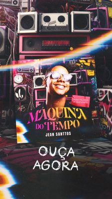 Máquina do Tempo Jean Santtos Ouça Agora Capa de Album PSD Editável