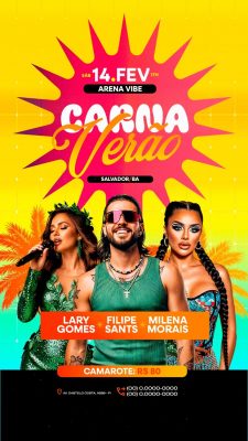 Story Flyer Próximos Shows Carna Verão Social Media PSD Editável