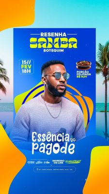 Story Flyer Próximos Shows Resenha Samba Social Media PSD Editável