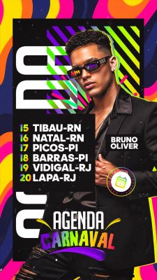 Story Flyer Próximos Shows Agenda Carnaval Social Media PSD Editável