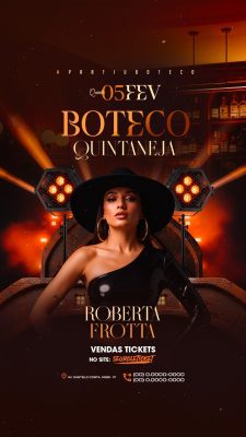 Story Flyer Próximos Shows Boteco Quintaneja Social Media PSD Editável