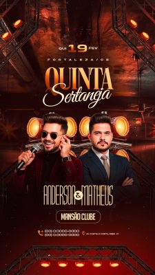 Story Flyer Próximos Shows Quinta Sertaneja Social Media PSD Editável