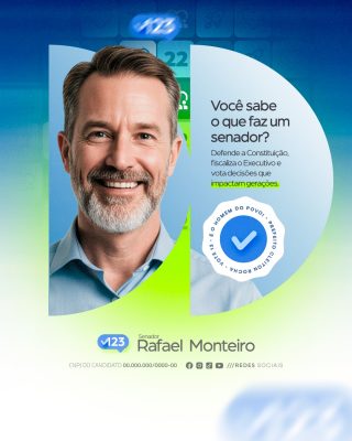 Política Campanha Senador Rafael Monteiro PSD Editável