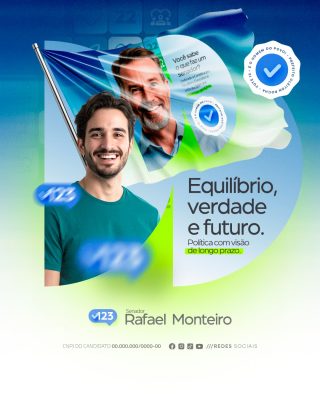 Política Candidato Rafael Monteiro Equilíbrio Verdade e Futuro PSD Editável