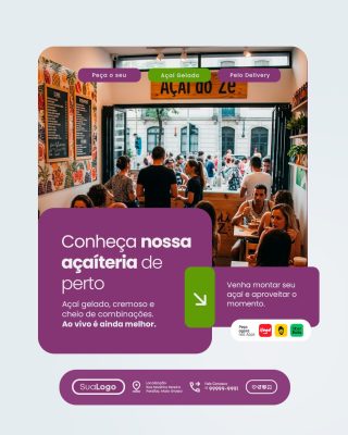 Conheça Nossa Açaíteria de Perto PSD Editável