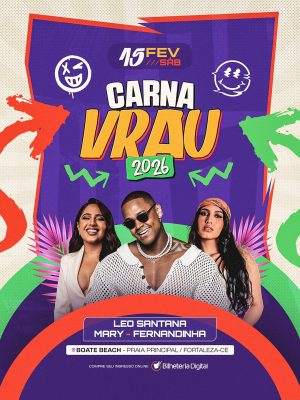 Carna Vrau 2026 Leo Santana Flyer de Festa PSD Editável