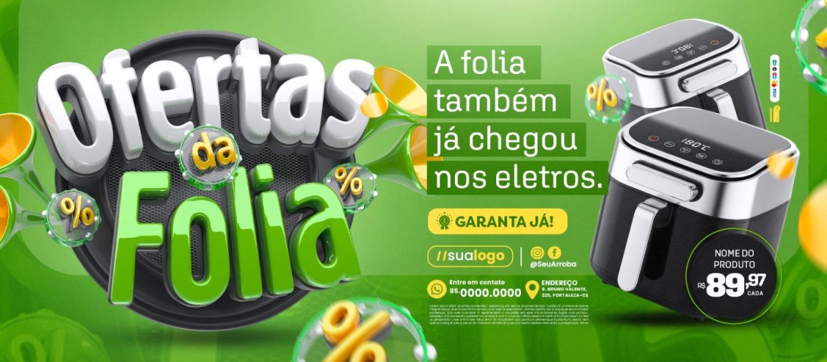 Banner Loja de Eletrodomésticos Ofertas da Folia Eletros PSD Editável