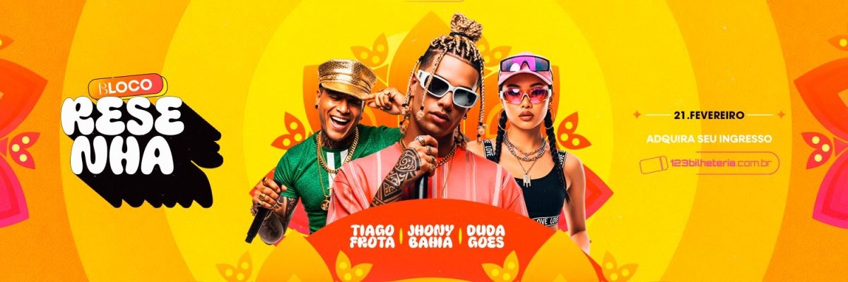 Carrossel Flyer Próximos Shows Bloco Resenha Social Media PSD Editável