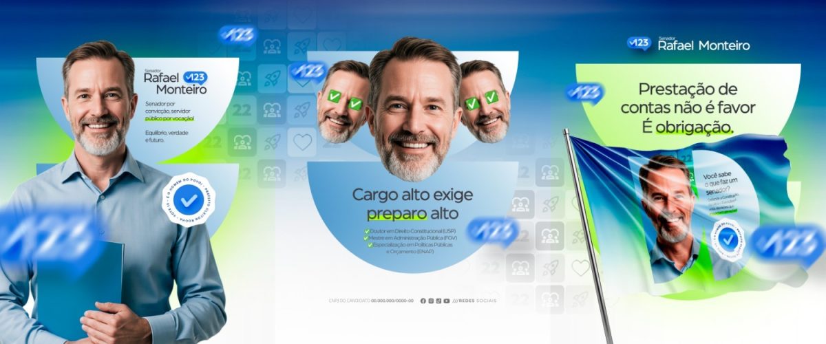 Carrossel Política Senador Rafael Monteiro Campanha Equilíbrio Verdade e Futuro PSD Editável