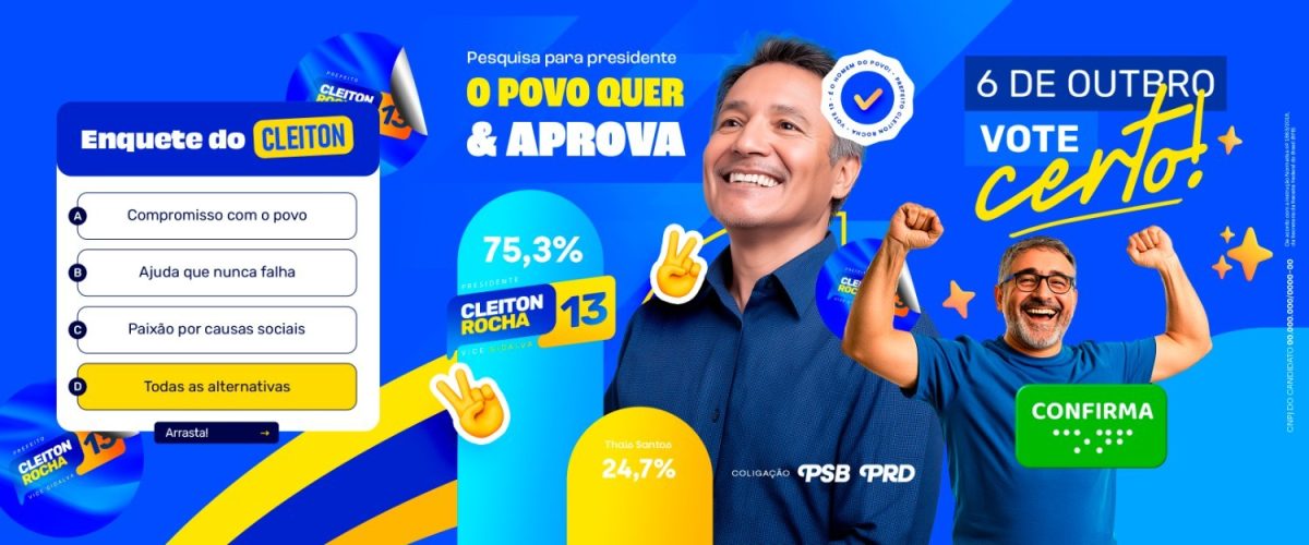 Carrossel Política Eleições 6 de Outubro Cleiton Rocha O Povo Quer e Aprova PSD Editável