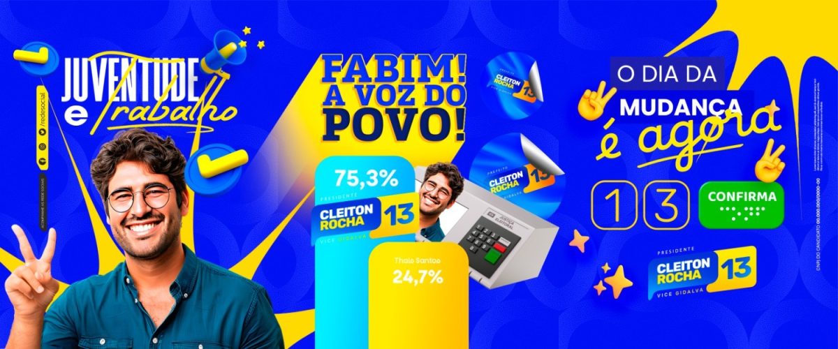 Carrossel Política Presidente Eleições Cleiton Rocha Fabim Juventude e Trabalho PSD Editável