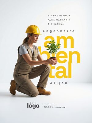 Dia do Engenheiro Ambiental 31 de Janeiro Planejar Hoje PSD Editável