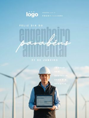 Dia do Engenheiro Ambiental 31 de Janeiro Inovar Sem Destruir PSD Editável