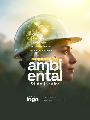 Dia do Engenheiro Ambiental 31 de Janeiro Onde a Técnica Encontra o Equilíbrio PSD Editável