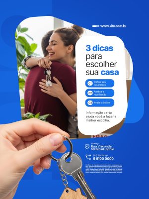Imobiliária Imóveis 3 Dicas Para Escolher Sua Casa PSD Editável
