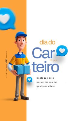 Story Dia do Carteiro 25 de Janeiro Destaque Pela Perseverança PSD Editável