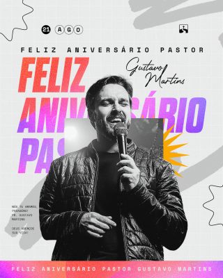 Feliz Aniversário Pastor Parabéns PSD Editável