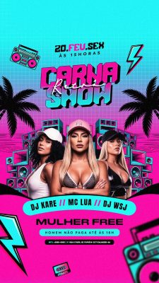 Carna Retro Show Festa Neon Design de Evento PSD Editável