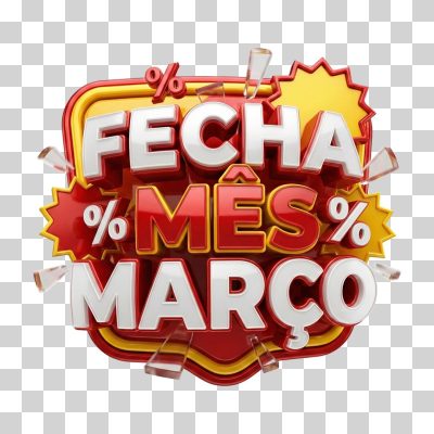 Promoção Fechã Mês Março 3D Oferta PNG Transparente