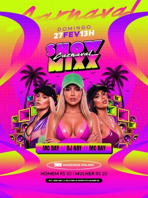 Flyer Carnaval Show Mixx Social Media Feed PSD Editável