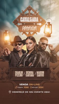 Flyer Cavalgada Premium Story Artístico Country PSD Editável