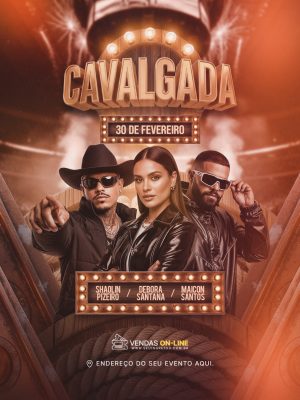 Cavalgada Festa Noturna Artistas Destaque Feed PSD Editável