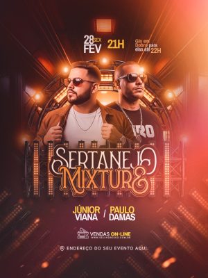 Flyer Evento Sertanejo Mixture Feed PSD Editável