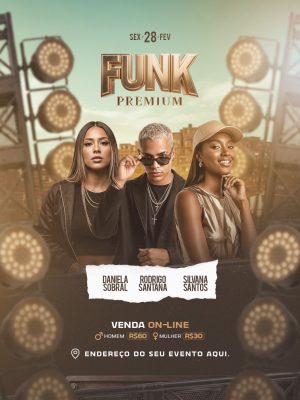 Funk Premium Sex 28 Fev Flyer para Eventos Baladas Shows Feed PSD Editável