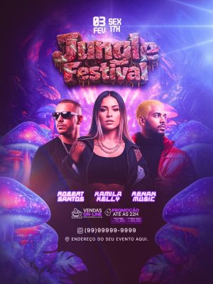 Flyer Evento Jungle Festival Feed PSD Editável