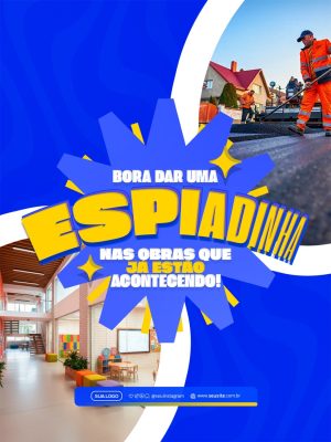 Obras Bora dar uma espiadinha nas obras Flyer PSD Editável