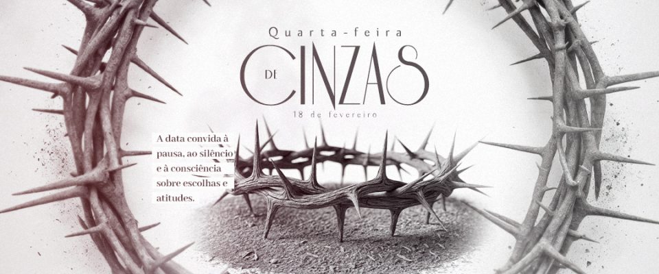 Quarta-feira de Cinzas Coroa de Espinhos Arte Religiosa PSD Editável