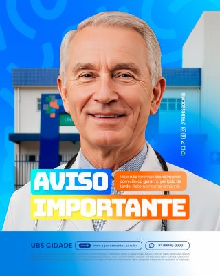Postinho Aviso Importante Social Media PSD Editável