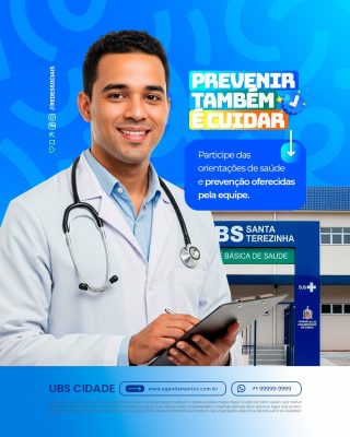 Postinho Prevenir Também é Cuidar Social Media PSD Editável
