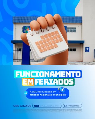 Postinho Funcionamento em Feriados Social Media PSD Editável
