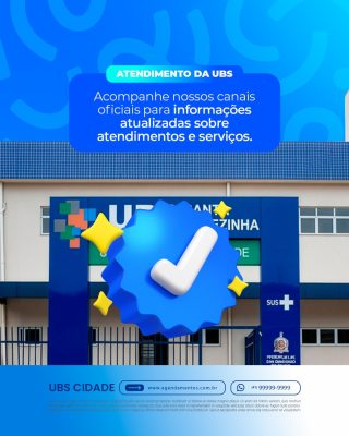 Postinho Atendimento da UBS Social Media PSD Editável