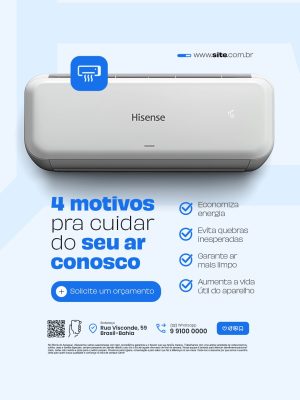 Ar Condicionado Quatro Motviso Pra Cuidar do Seu Ar Conosco Social Media PSD Editável