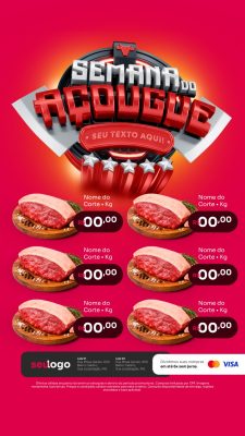 Story Encarte de Ofertas Semana do Açougue Supermercado Social Media PSD Editável