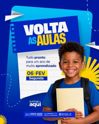 Volta às Aulas 06 de fevereiro PSD Editável