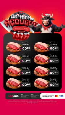 Story Encarte de Ofertas Semana do Açougue Açougue Supermercado Social Media PSD Editável