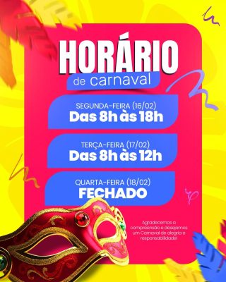 Horário de Carnaval Comunicado PSD Editável