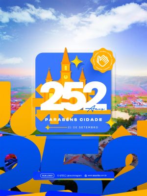 Aniversário 252 Anos Parabéns Cidade PSD Editável