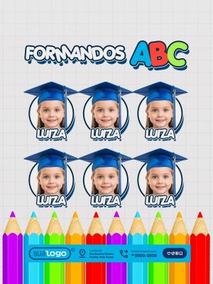 Formandos ABC Luiza Social Media PSD Editável