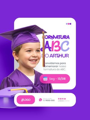 Formatura ABC do Arthur Social Media PSD Editável