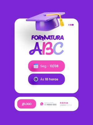 Formatura ABC Horário Social Media PSD Editável